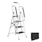 Stalwart 4-Step Stool - Folding Ladder with Handrails, Tool Bag, and 330lbs Capacity by White 561302ESV - alternate 1